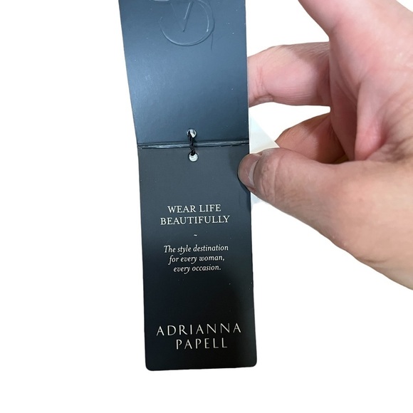 NWT Adriana Papell Stertch Crepe Pants Size 6 Brown Ankle - Picture 5 of 6